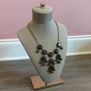 Elegant Black and Gold Statement Necklace
